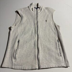 Polo Ralph Lauren Vest Men’s Large Beige Full Zip Spring Jacket